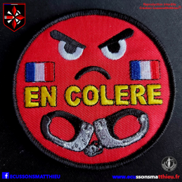 Ecusson EN COLERE rouge