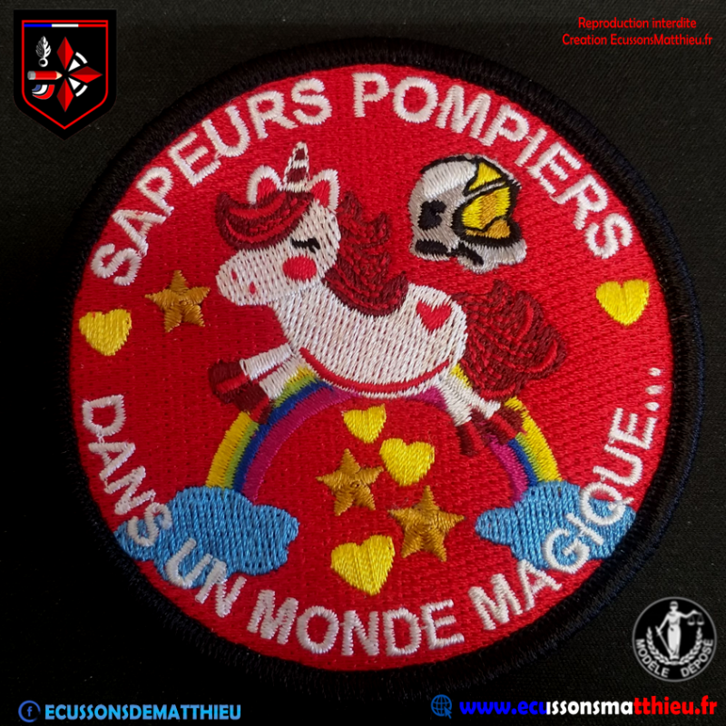 Ecusson sapeurs-pompiers brodé sur velcro