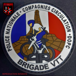 Ecusson Scratch, Police Nationale VTT 11, DSPAP, BTC, PARIS, diamètre: 85  mm